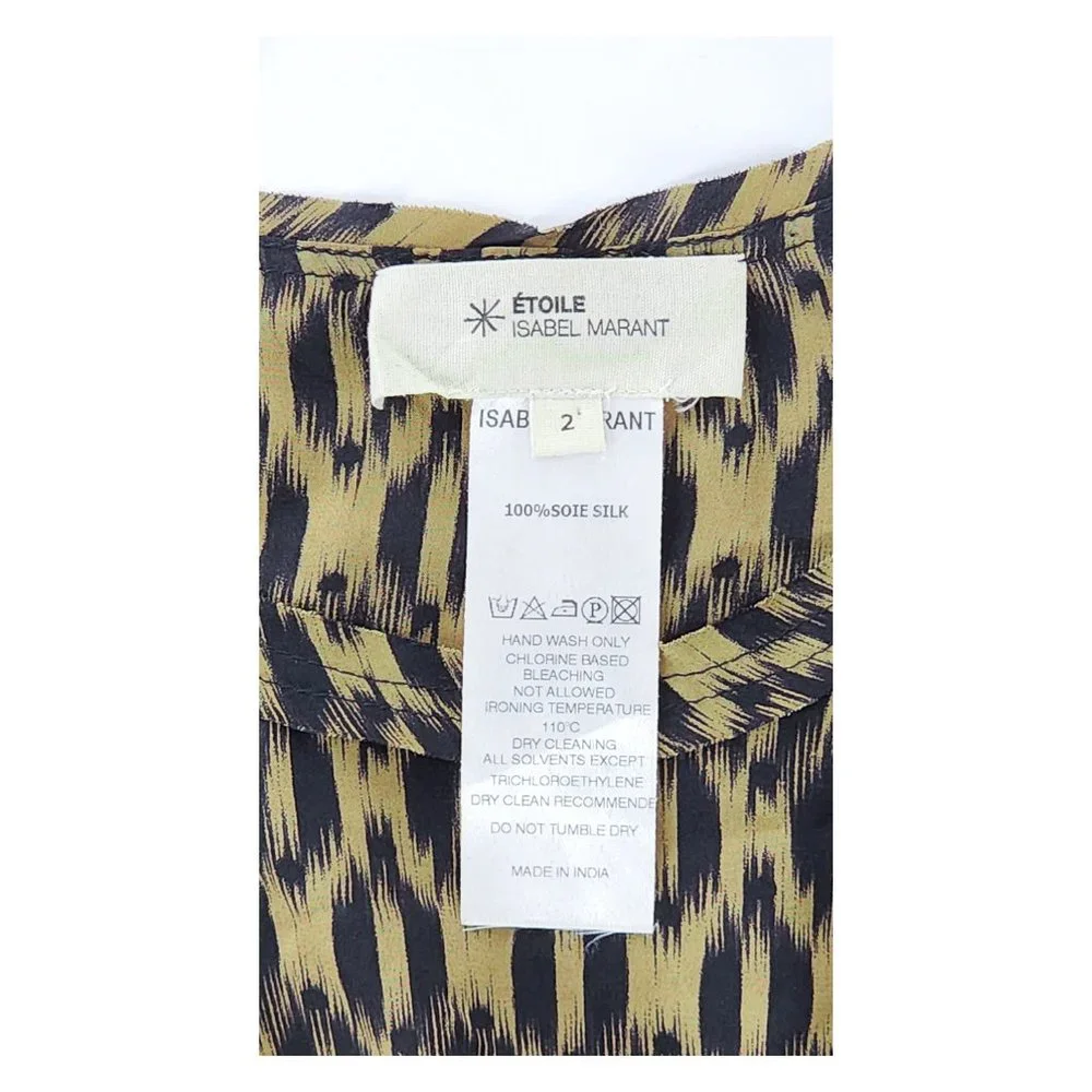 ISABEL MARANT Etoile 100% Silk Ruched Leopard Print Dress - Picture 13 of 13